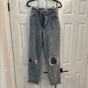 Distressed Blue Jeans